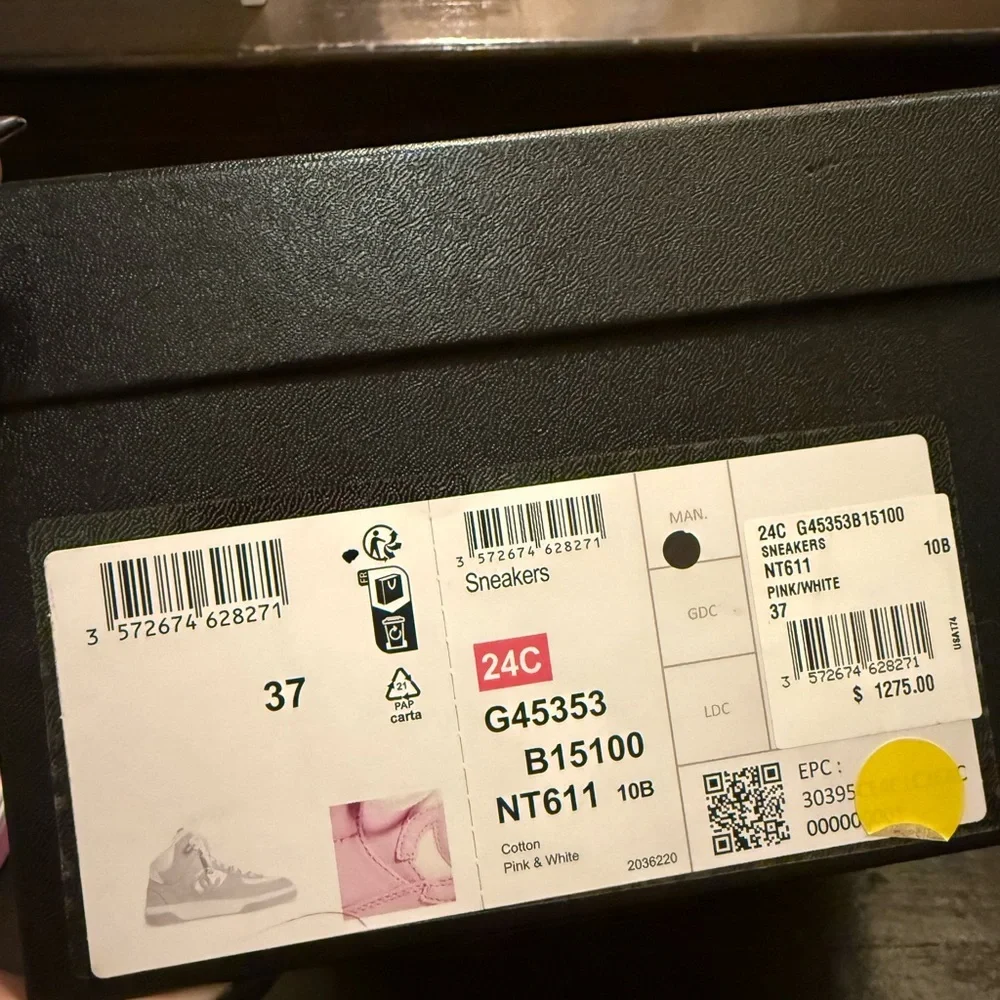 BNIB Pink and White Chanel 24C High-Top Sneakers - Picture 4 of 5